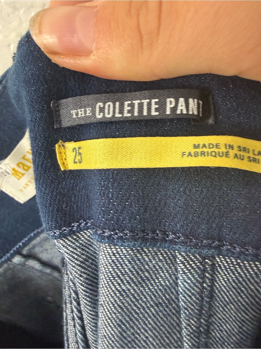 Anthropologie Maeve Jeans The Colette Pant Wide-Leg Crop in Citroen Blue Denim - Picture 10 of 11